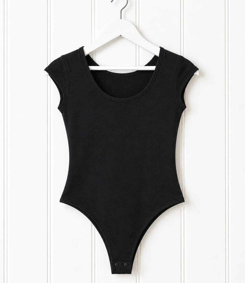 Everlane Supima Cotton Cap Sleeve Bodysuit Black Small NWOT